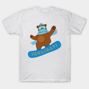 Snowboarding funny Bear T-Shirt